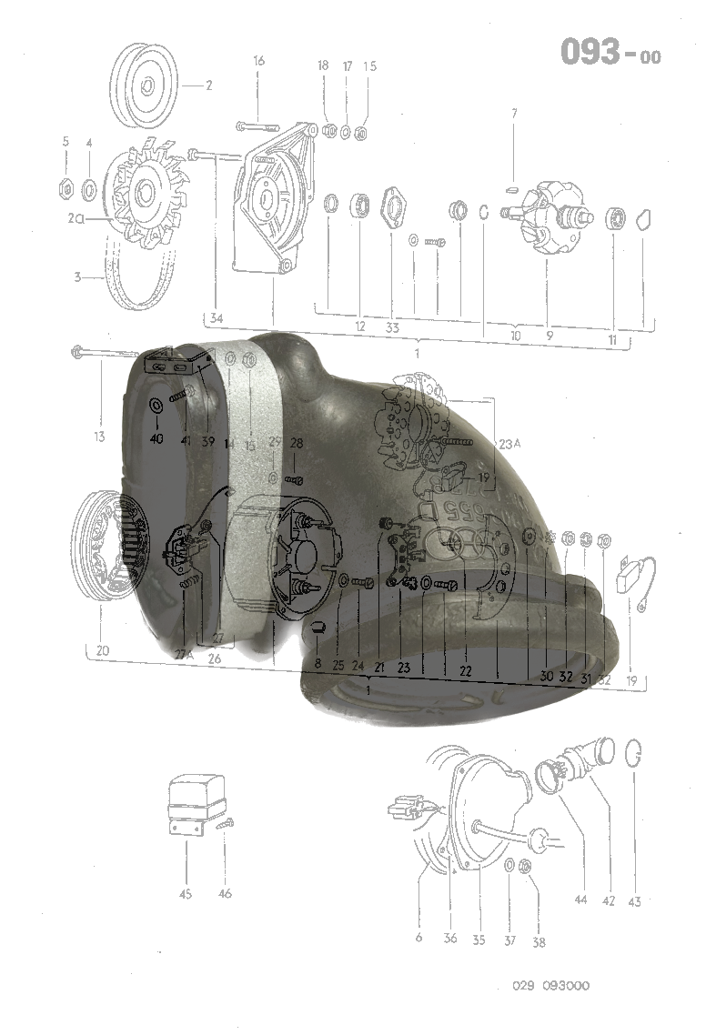 093-00 Alternator Components, Pulley, Belt