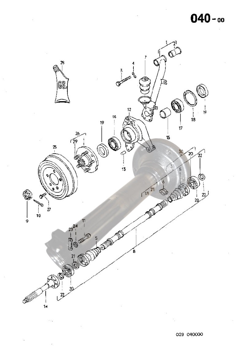 040-00 Driveshaft, Hub Carrier, Wheel Bearing