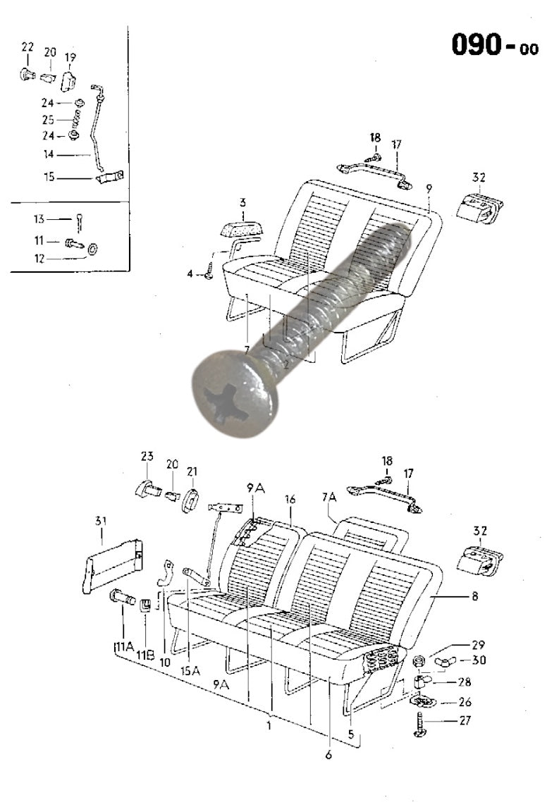 090-00 Seat, Passenger Compartment, Rear
