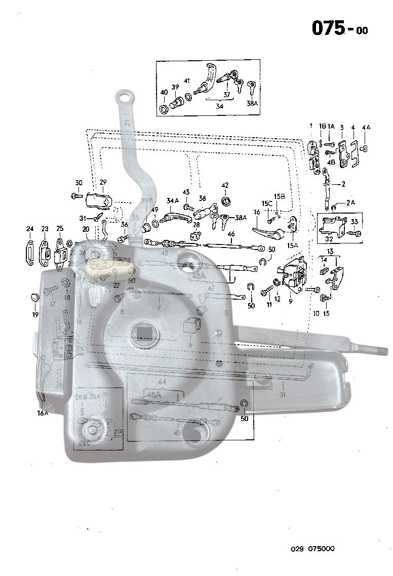 075-00 Sliding Door Handle, Remote Control, Lock