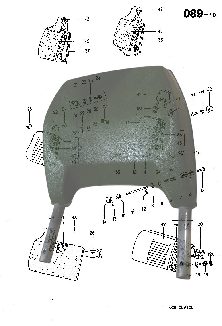 089-10 Seat Backrest, Headrest, Cab