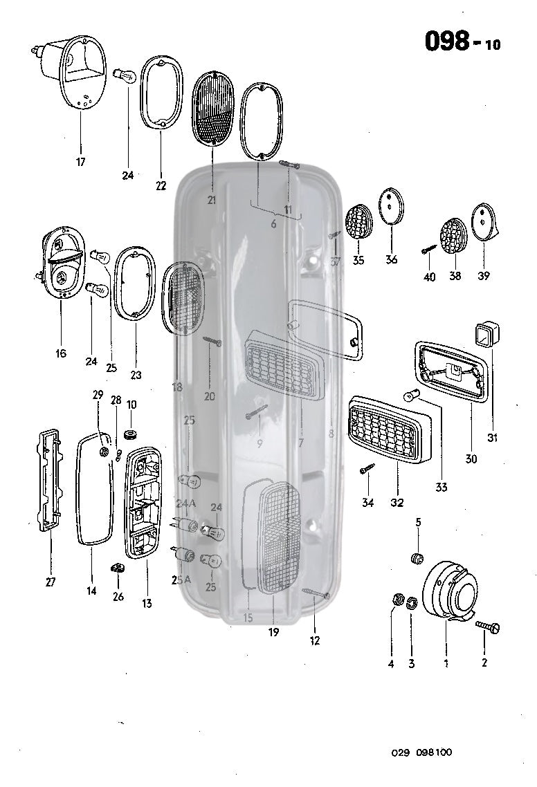 098-10 Taillights, Side Marker, Housing, Lens