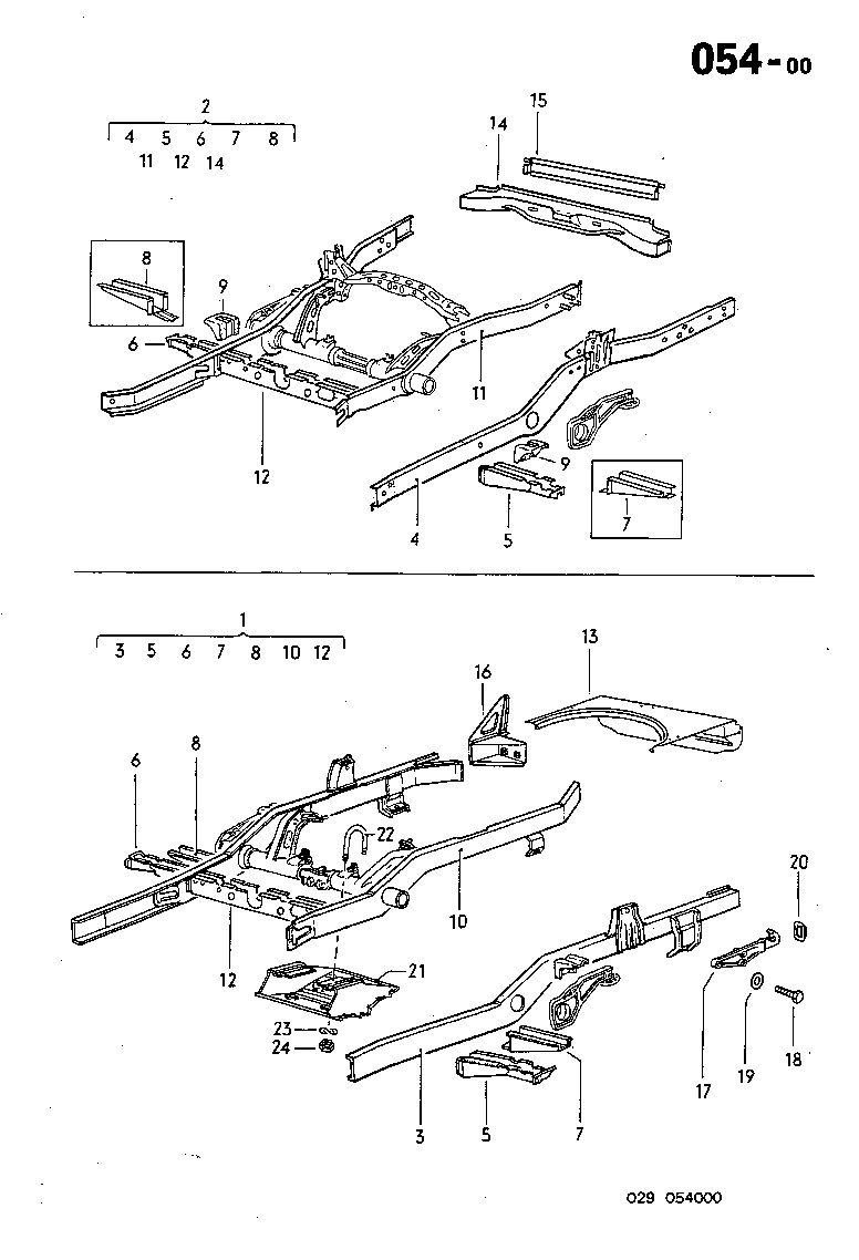 054-00 Frame Rear, Structural Sub Frame, Apron
