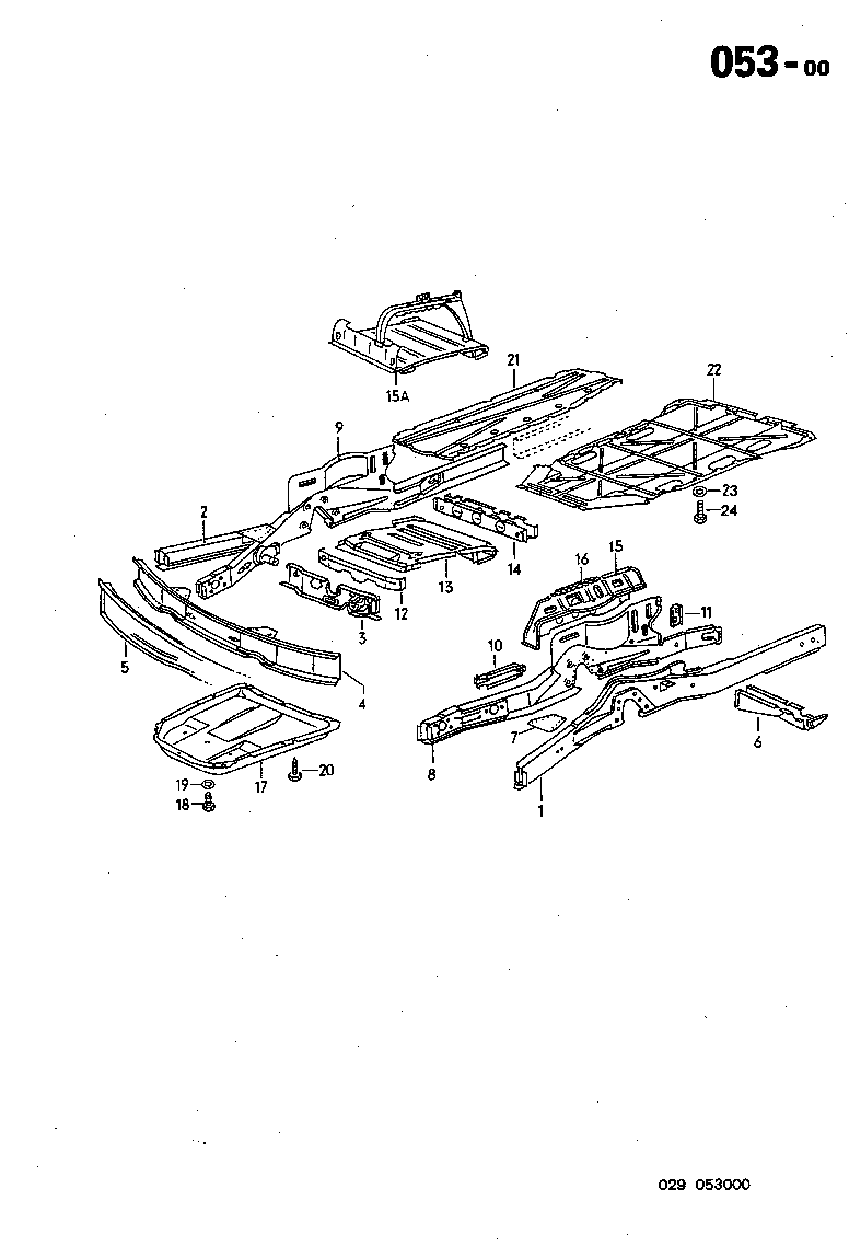 053-00 Frame, Front, Structural Sub-Panels, Pedal Pan