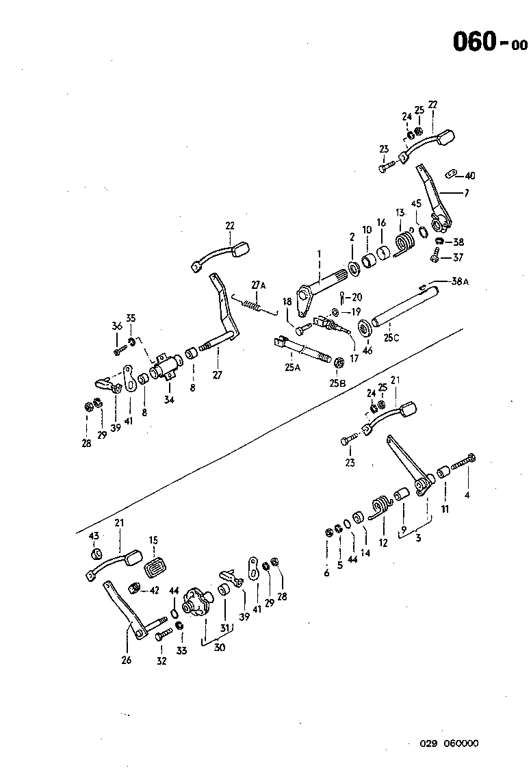 060-00 Pedal Cluster, Brake and Clutch