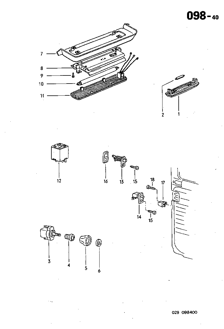 098-40 Interior Dome Lights, Door, Dash Switches