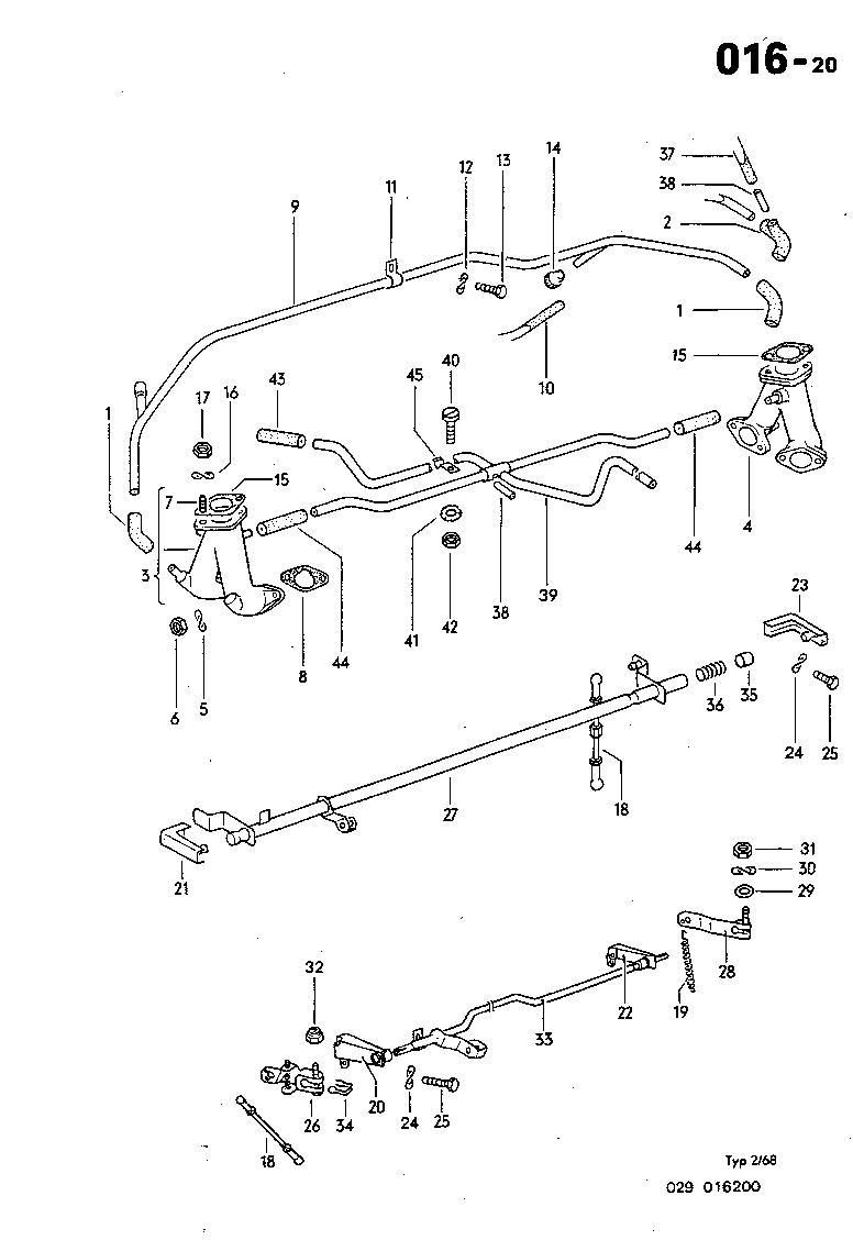 016-20 Intake system, relay shaft 1.6 L