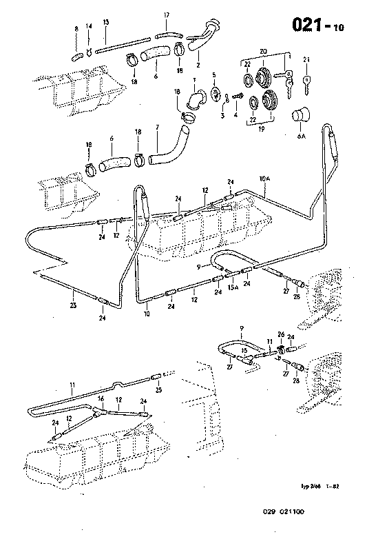 021-10 Fuel Filler Neck, Gas Cap, Tank Vent