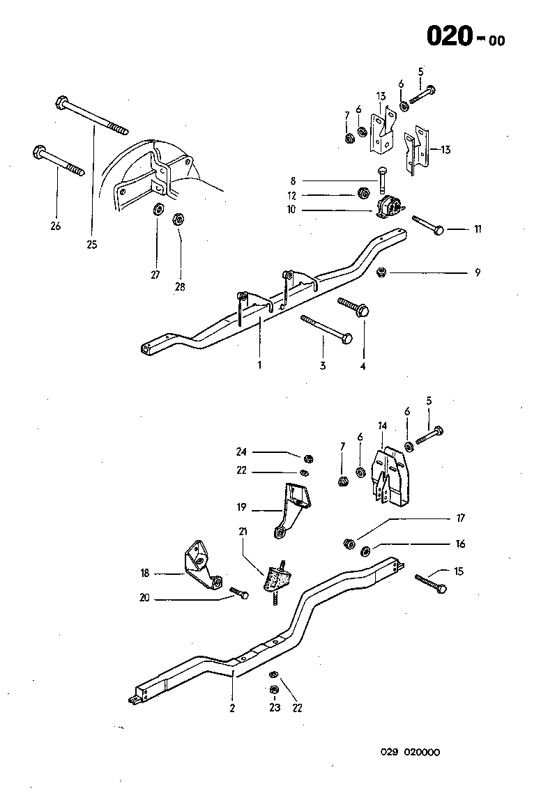 020-00 Engine Mount, Support