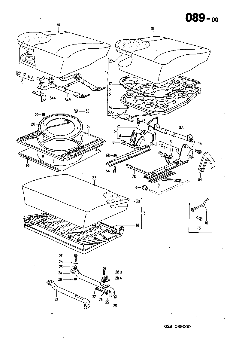 089-00 Seats, Cab, Bottom
