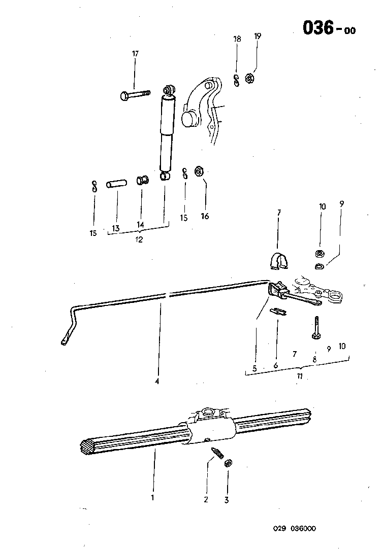 036-00 Torsion Bar, Sway Bar, Shocks