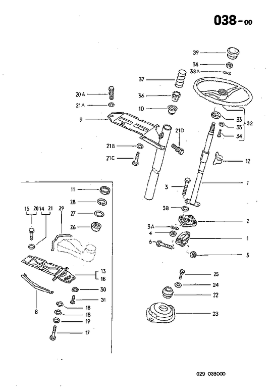 038-00 Steering Wheel, Column