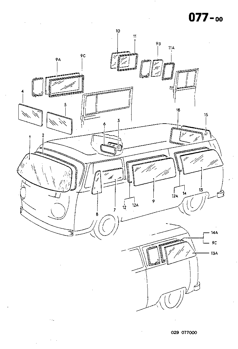 077-00 Window Glasses, Seals
