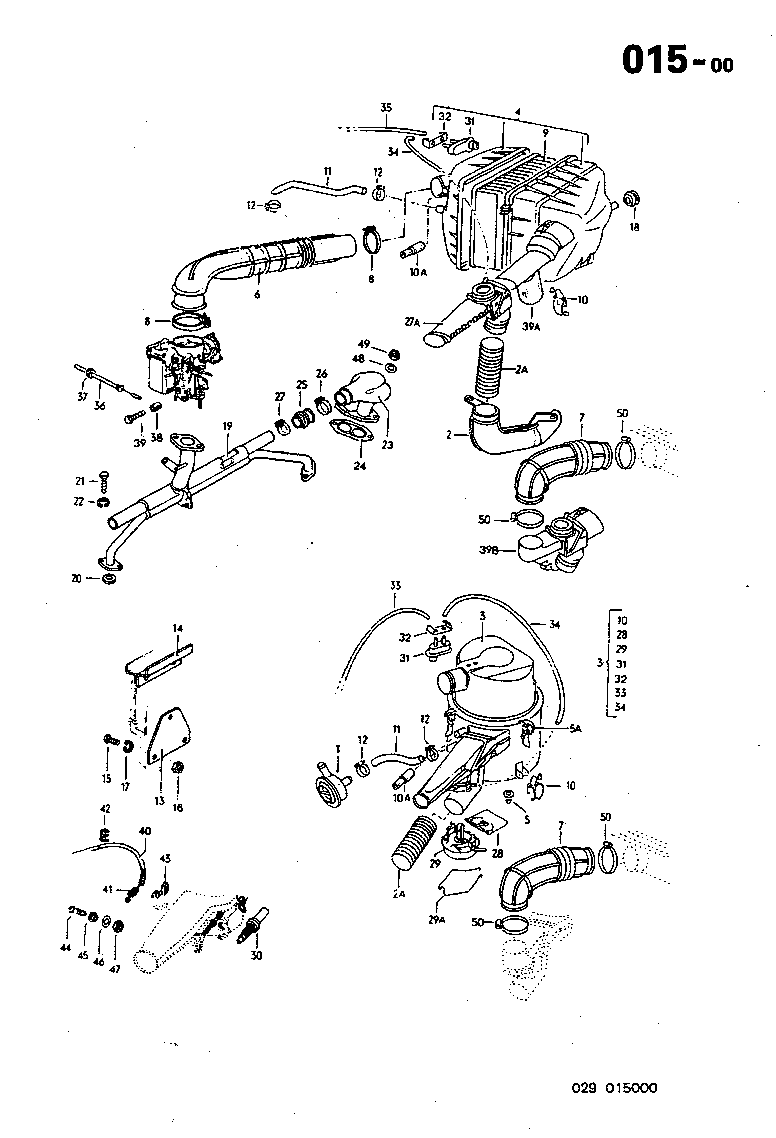 015-00 Air cleaner, intake manifold 1.6 L