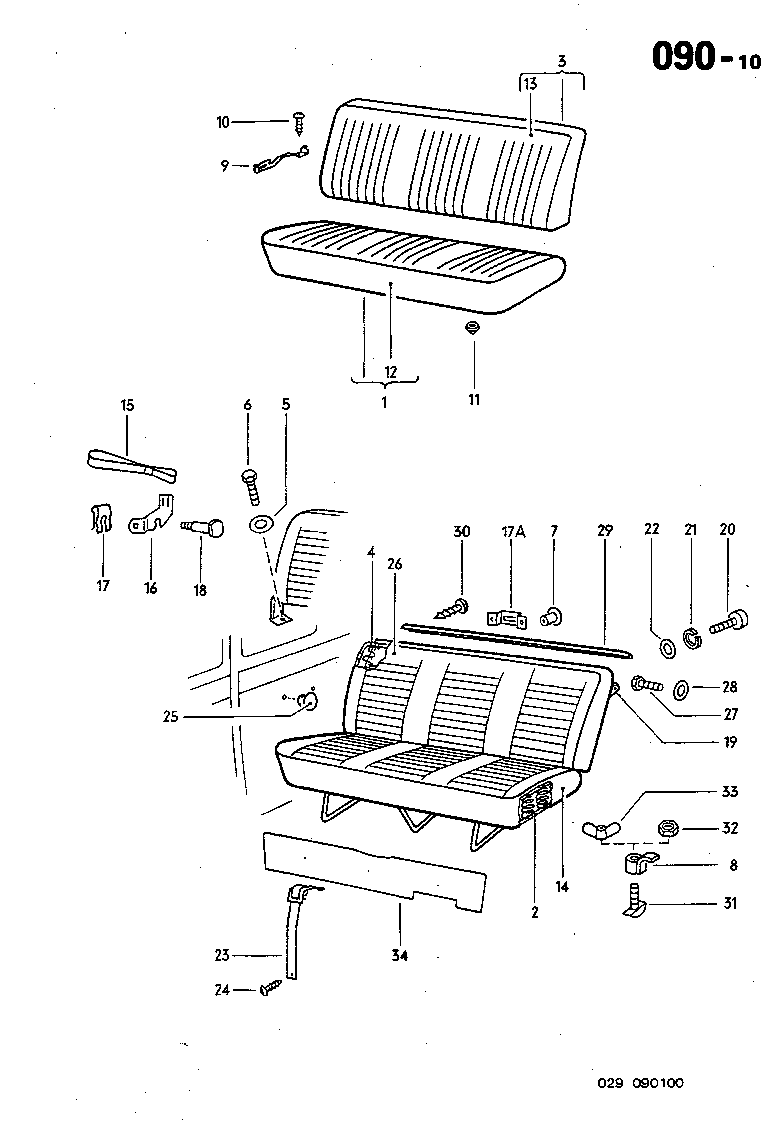 090-10 Seat Cover, Trim, Passenger Compartment, Rear