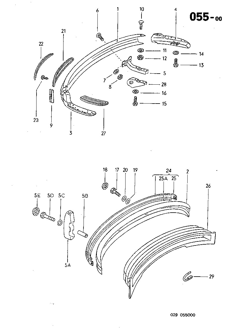 055-00 Bumper, Front, Brackets