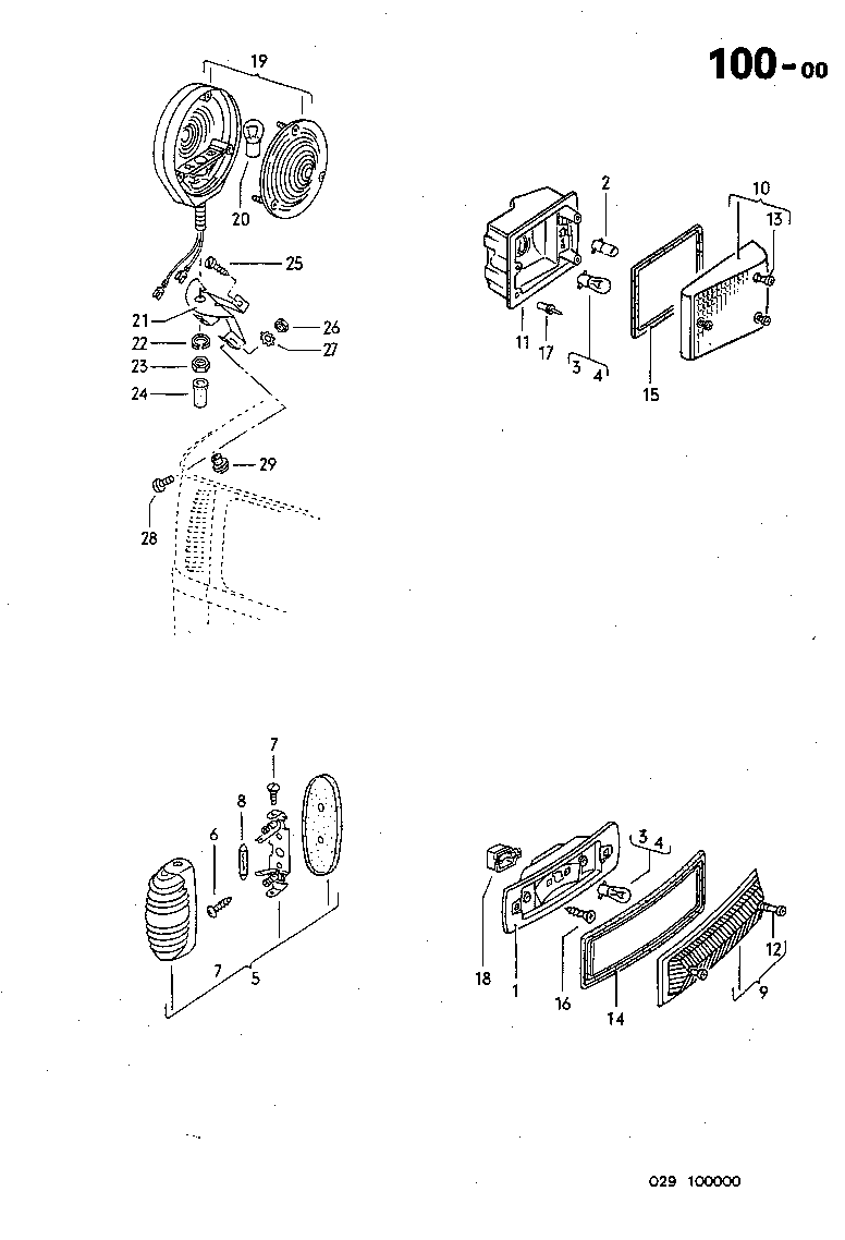 100-00 Front Turn Signal, Lens, Housing
