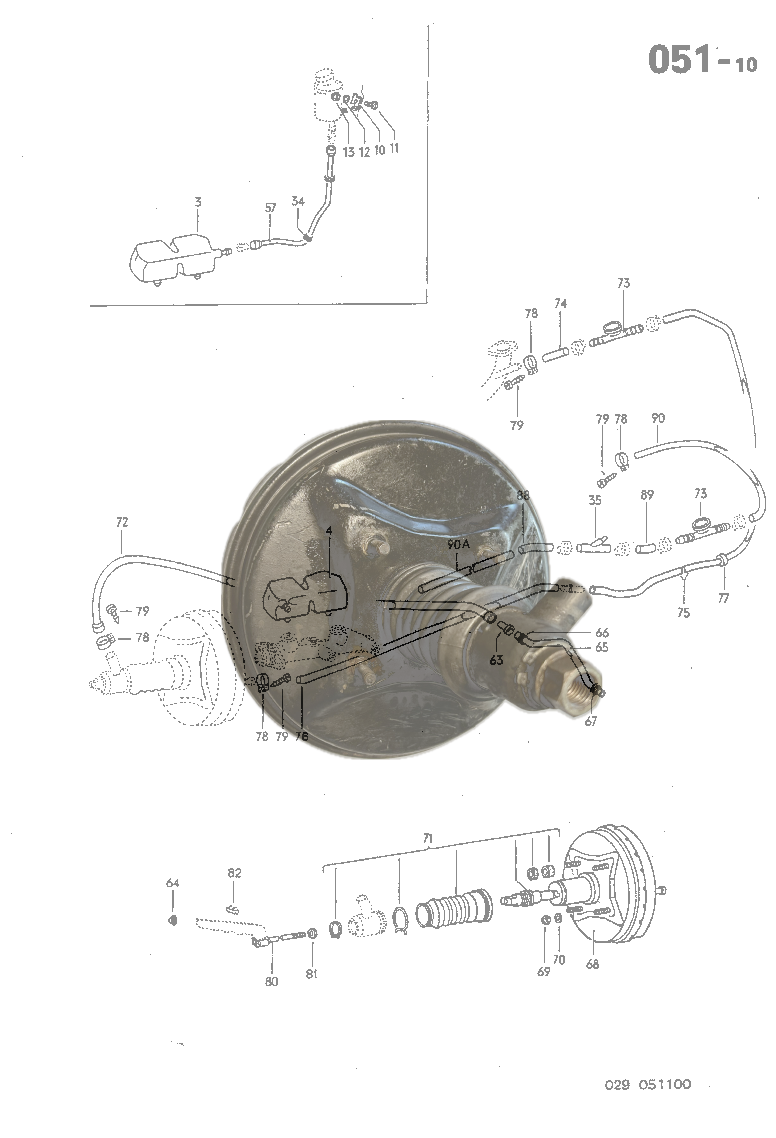 051-10 Brake Booster, Reservoir, Vacuum Line