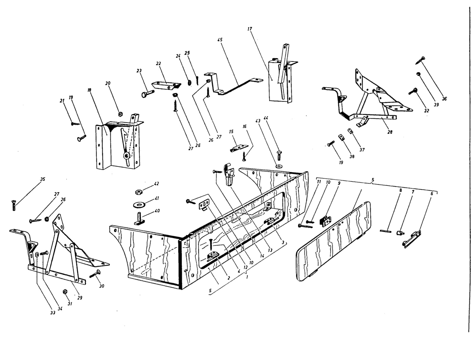 W01-Westfalia Rear Bed and Cabinet ‘68-‘71