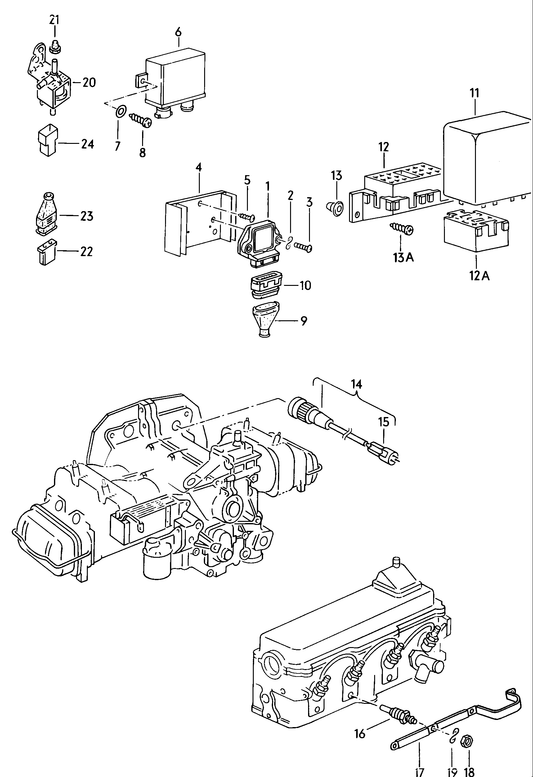 Control Unit for Idling Speed-Stabilizer, Glow Plugs