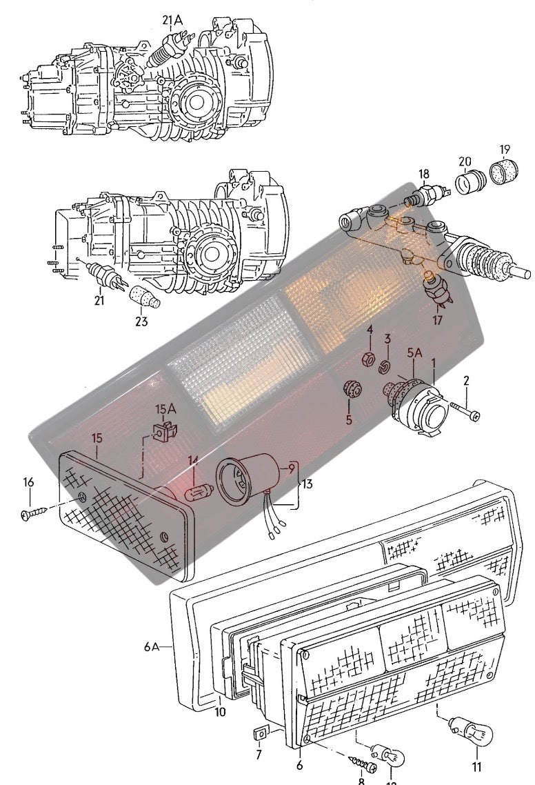 Vanagon - Tail Light, Brake Switch, Rear Side Marker