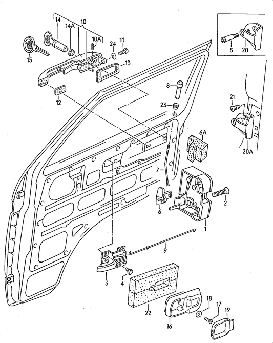 Cab Door Lock, Handle - Vanagon