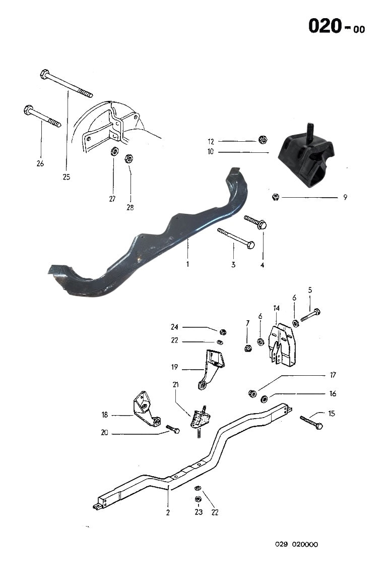 020-00 Engine Mount, Support