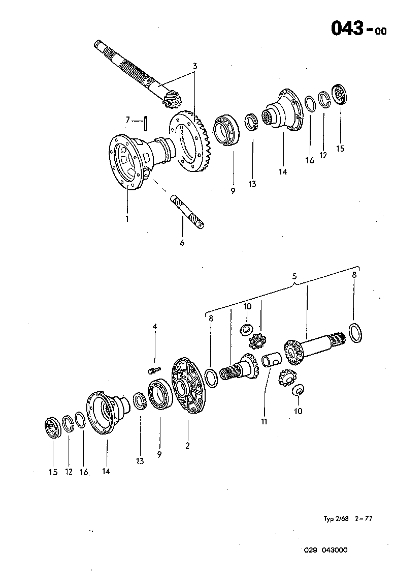 043-00 Differential, Pinion and Crown '68-'79