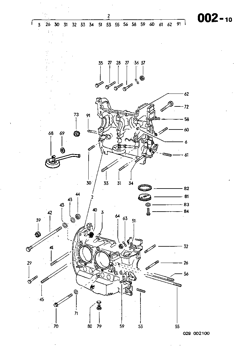 002-10 Crankcase 1.7-2.0 Liter Type 4