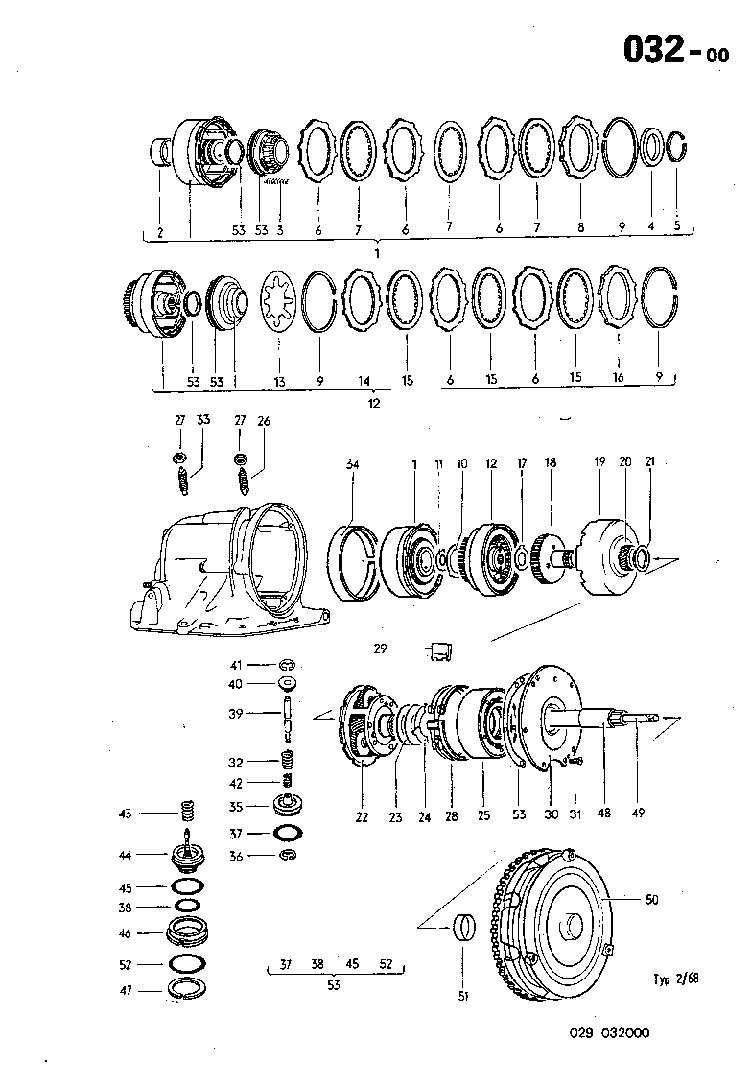 032-00 Forward, Reverse Gear, Torque Converter, Automatic '73-'75