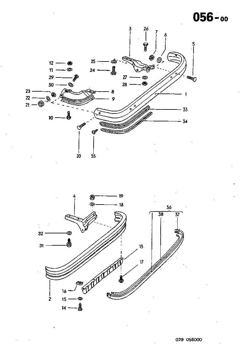 056-00 Bumper, Rear, Bracket, Splash Pan