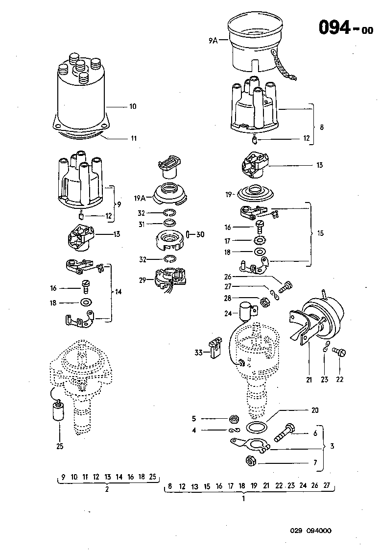 094-00 Distributor, Cap, Rotor, Clamp, Condenser