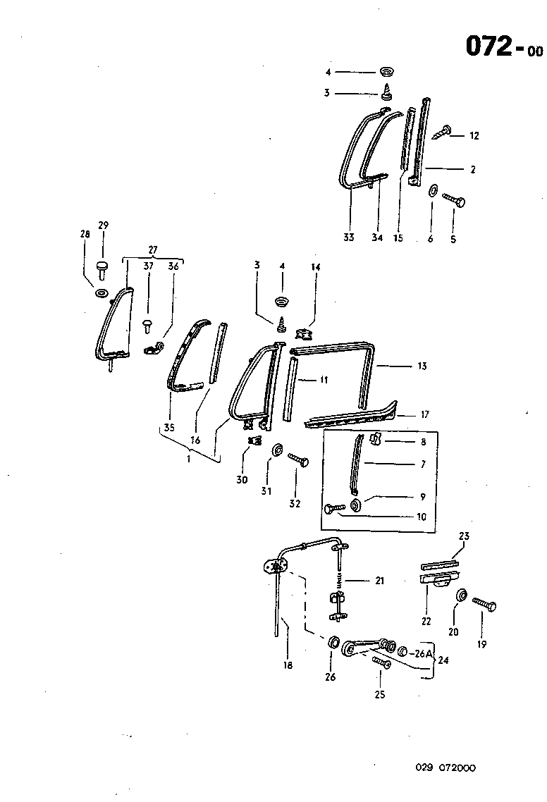072-00 Vent Wing, Window Regulator, Seal