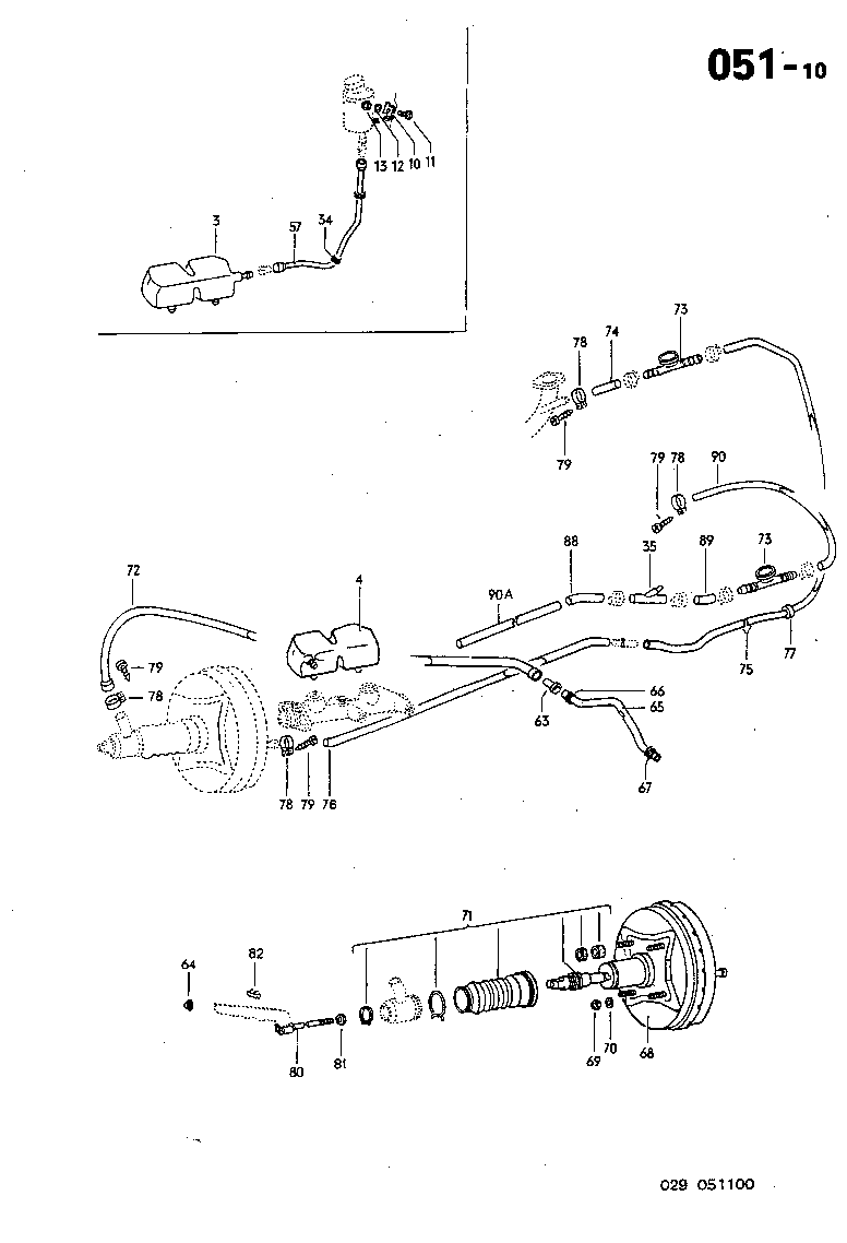 051-10 Brake Booster, Reservoir, Vacuum Line