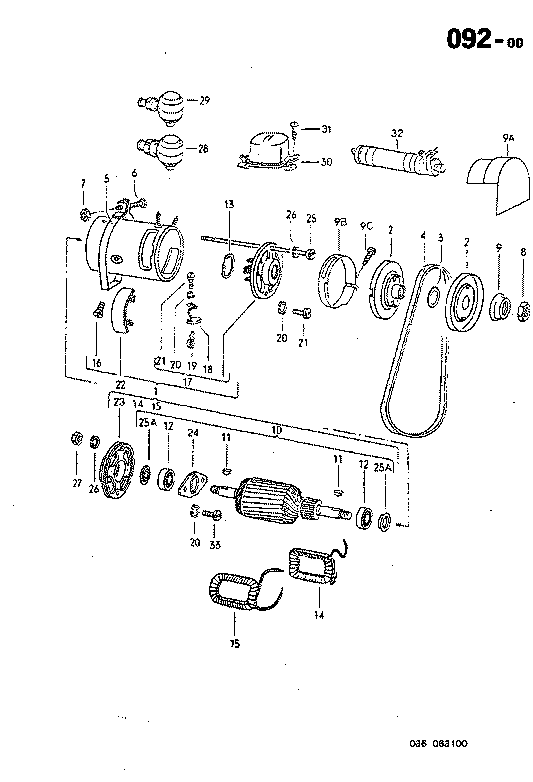 092-00 Generator Components, Belt, Pulley, Voltage Regulator