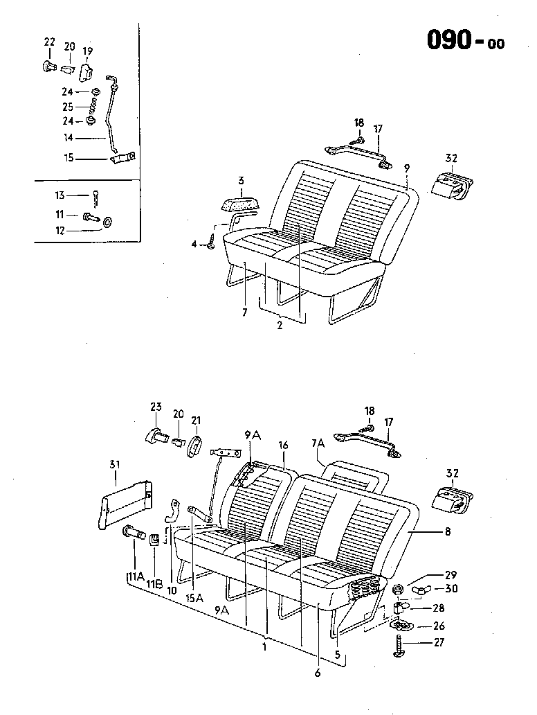 090-00 Seat, Passenger Compartment, Rear