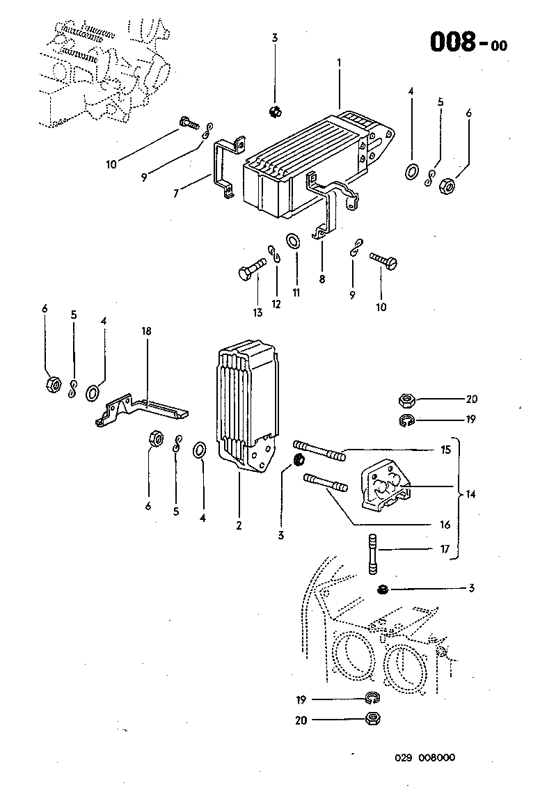 008-00 Oil Cooler, Flange, Bracket