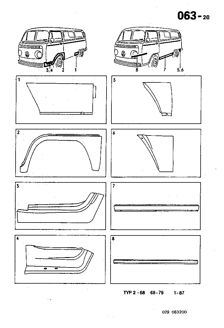 063-20 Repair Panels, Fender, Step, Rocker