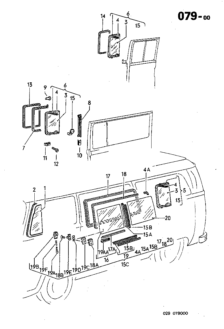 079-00 Vent Wing, Sliding  Windows, Rear